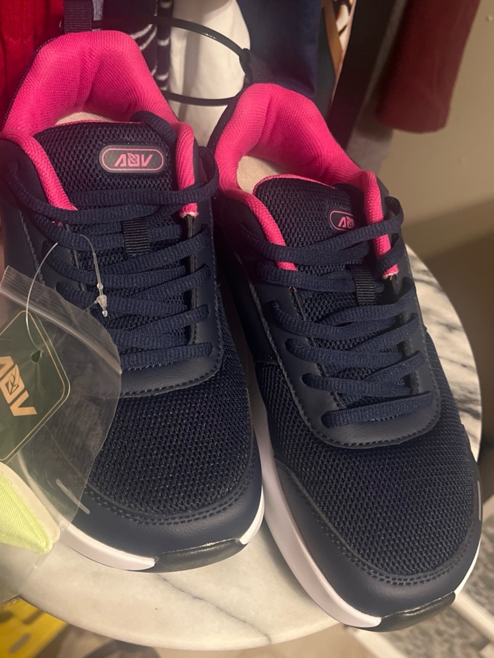 Kids Navy and Pink Lightweight Sneakers